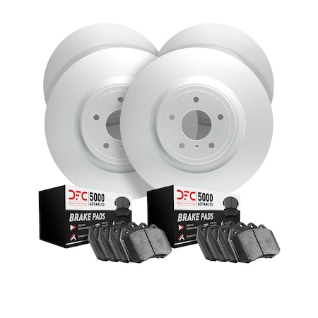 Dynamic Friction Company Front and Rear Brake GEOMET Rotors with 5000 Advanced Brake Pads - 9504-02065